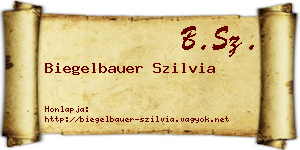 Biegelbauer Szilvia névjegykártya